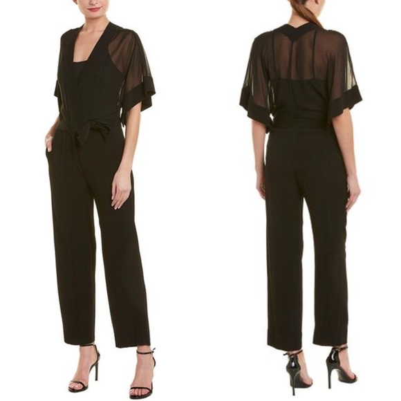 Sandro Pants - Sandro Synthetic Kimonoia Crepe Jumpsuit in Black